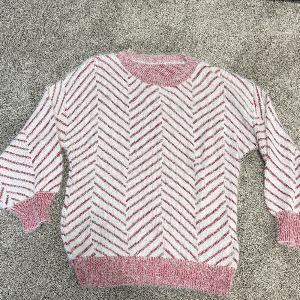 Cozy red Chevron Stripe Sweater